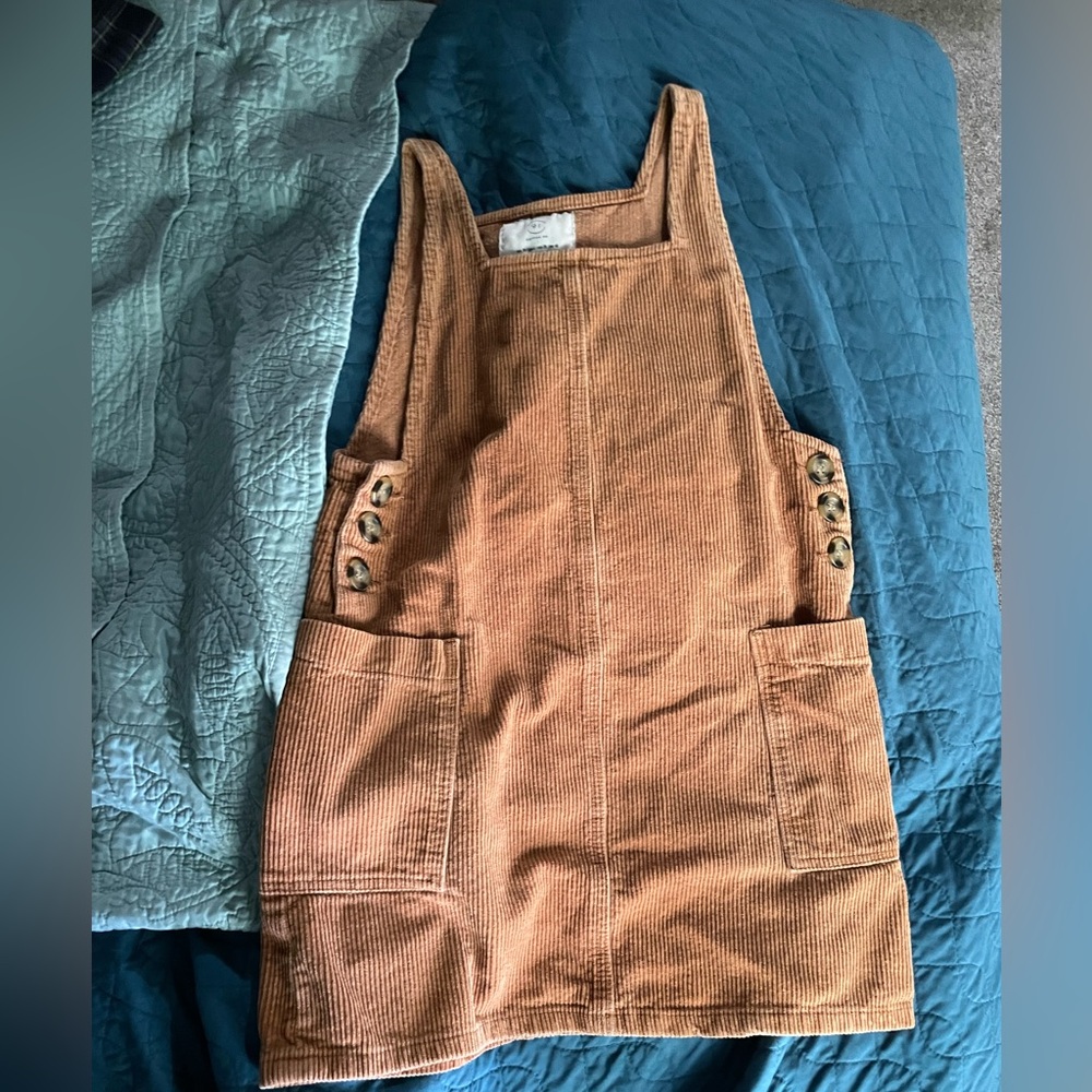 Brown Corduroy Pinafore Dress